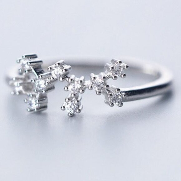 🌸Zodiac Constellations Sagittarius Silver Size Adjustable Ring For Women, F182 - Picture 4 of 5